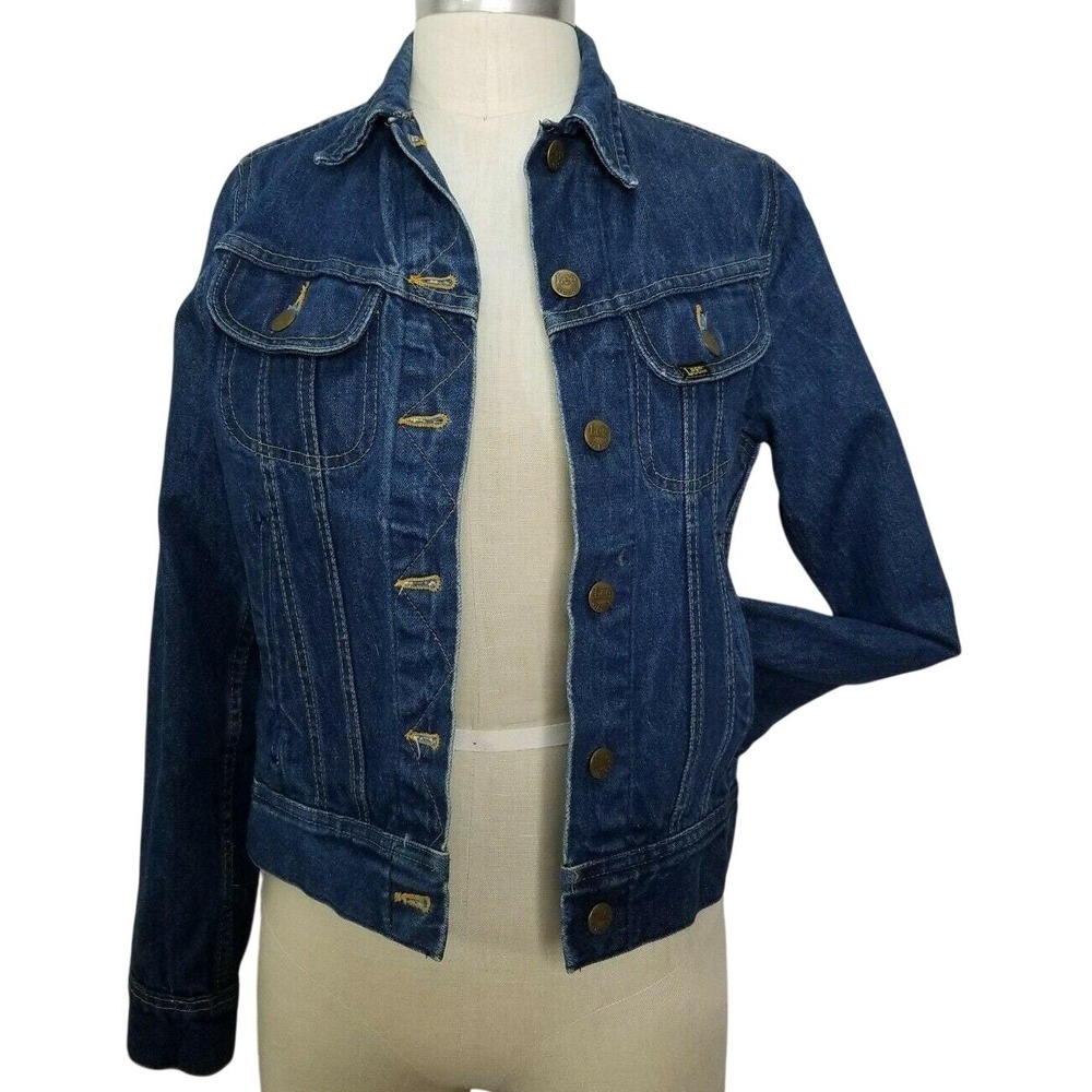 Vintage Lee Riders Denim Trucker Jacket Dark Wash USA Size 5 MS Lee Americana